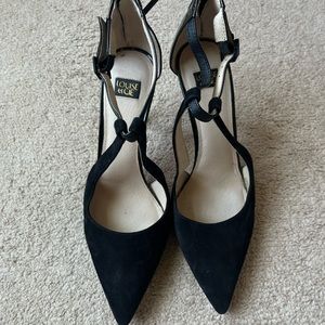 Black sude pumps size 9